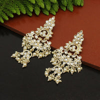Thumbnail for white color kundan earrings (kde652wht)