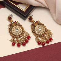 Thumbnail for maroon color kundan earrings (kde700mrn)