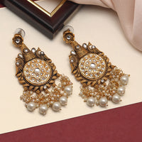 Thumbnail for white color kundan earrings (kde700wht)