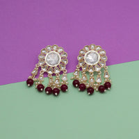 Thumbnail for purple color kundan earrings (kde797prp)