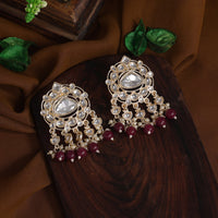 Thumbnail for purple color kundan earrings (kde799prp)