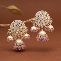 Thumbnail for light purple color kundan earrings (kde846lprp)