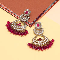 Thumbnail for purple color kundan earrings (kde850prp)