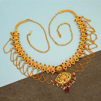 Thumbnail for maroon & green color glass stone kamarband (kmbnd252mg)