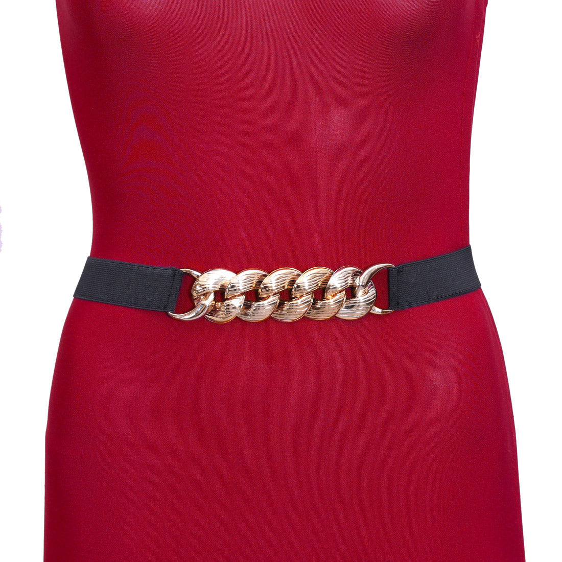 gold & black color kamarband elastic waist belt for women//girls (kmbnd493gld)