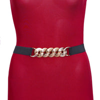 Thumbnail for gold & black color kamarband elastic waist belt for women//girls (kmbnd493gld)