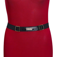 Thumbnail for gold & black color kamarband elastic waist belt for women//girls (kmbnd496gld)