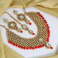 Thumbnail for orange color kundan necklace set (kn1063org)