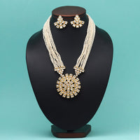 Thumbnail for white color long kundan necklace set (kn1348wht)