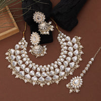 Thumbnail for white color kundan necklace set (kn1354wht)