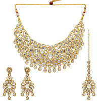 Thumbnail for white color kundan necklace set (kn145wht)