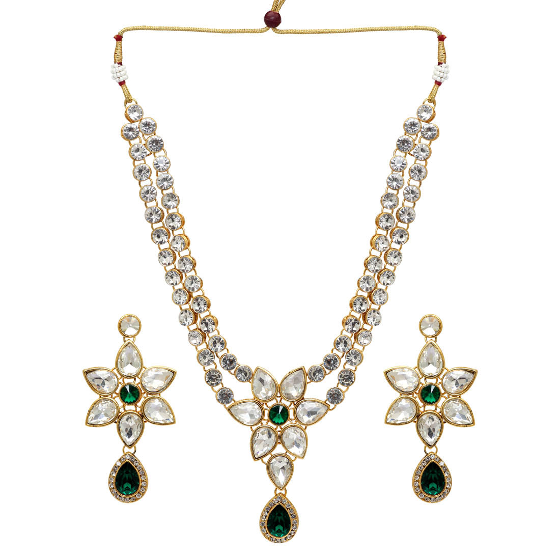festive special kundan necklace with earrings for women (kn187)