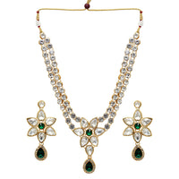 Thumbnail for festive special kundan necklace with earrings for women (kn187)