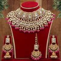 Thumbnail for rani color kundan necklace set (kn222rni)