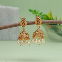 Thumbnail for white color matte gold earrings (mge233wht)