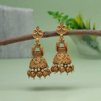 Thumbnail for gold color matte gold earrings (mge246gld)
