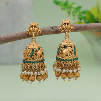 Thumbnail for green color matte gold earrings (mge247grn)