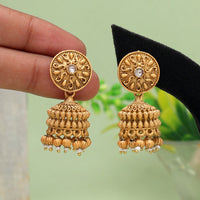 Thumbnail for gold color matte gold earrings (mge282gld)