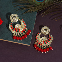 Thumbnail for red color meenakari earrings (mke1718red)