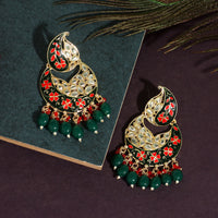 Thumbnail for green color meenakari earrings (mke1720grn)