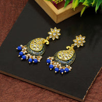 Thumbnail for blue color meenakari earrings (mke1760blu)