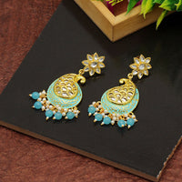 Thumbnail for firozi color meenakari earrings (mke1760frz)