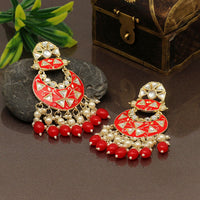 Thumbnail for red color meenakari earrings (mke1762red)