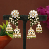 Thumbnail for mehandi green color meenakari earrings (mke1763mgrn)