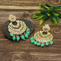 Thumbnail for parrot green color meenakari earrings (mke1765pgrn)
