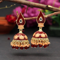 Thumbnail for maroon color meenakari earrings (mke1770mrn)