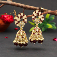 Thumbnail for maroon color meenakari earrings (mke1771mrn)