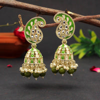 Thumbnail for mehandi green color meenakari earrings (mke1772mgrn)