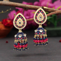 Thumbnail for blue color meenakari earrings (mke1773blu)