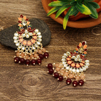 Thumbnail for maroon color meenakari earrings (mke1785mrn)