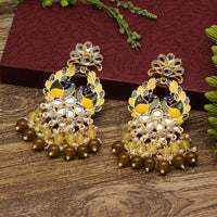 Thumbnail for mehandi green color meenakari earrings (mke1792mgrn)