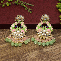 Thumbnail for parrot green color meenakari earrings (mke1792pgrn)