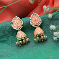 Thumbnail for peach color meenakari earrings (mke1808pch)