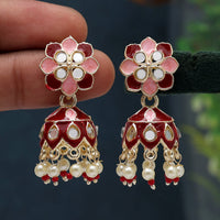 Thumbnail for maroon color meenakari earrings (mke1843mrn)