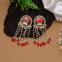 Thumbnail for red color meenakari earrings (mke1871red)
