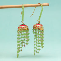 Thumbnail for pista green color meenakari earrings (mke1874pgrn)