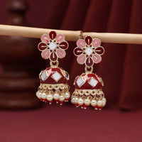 Thumbnail for maroon color meenakari earrings (mke1890mrn)