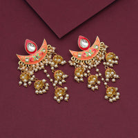 Thumbnail for peach color meenakari earrings (mke1896pch)