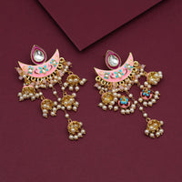 Thumbnail for pink color meenakari earrings (mke1896pnk)