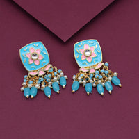 Thumbnail for firozi color meenakari earrings (mke1899frz)