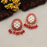 Thumbnail for red color meenakari earrings (mke1902red)