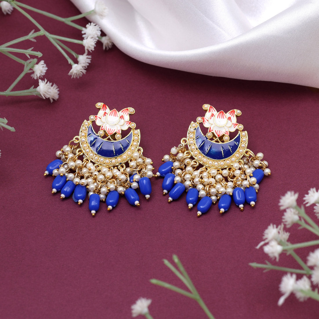 blue color meenakari earrings (mke1919blu)
