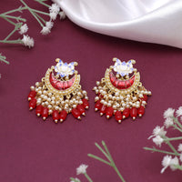 Thumbnail for red color meenakari earrings (mke1919red)