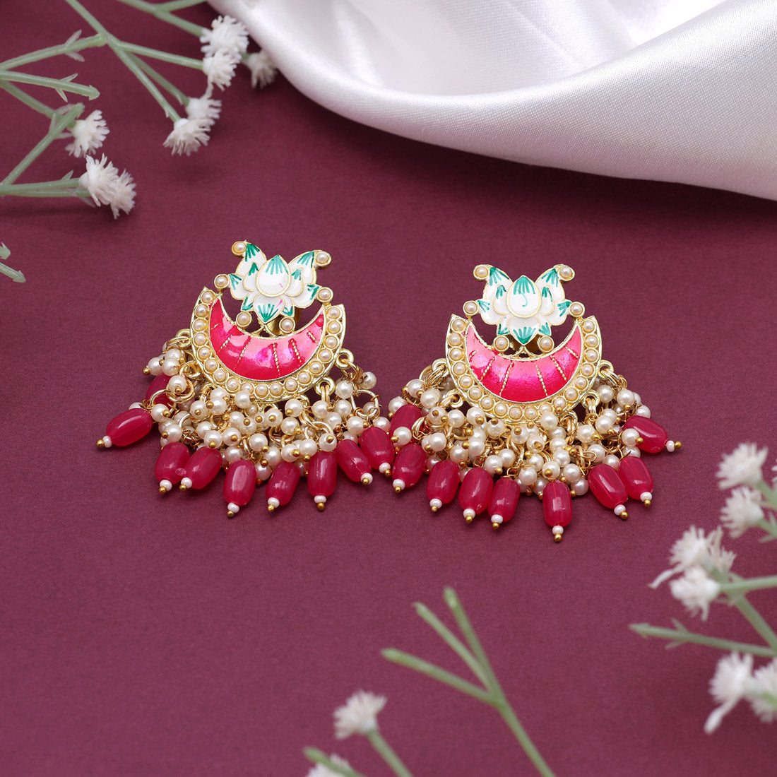 rani color meenakari earrings (mke1919rni)