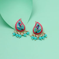 Thumbnail for rama green color meenakari earrings (mke1921rgrn)