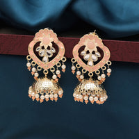 Thumbnail for peach color meenakari earrings (mke1948pch)